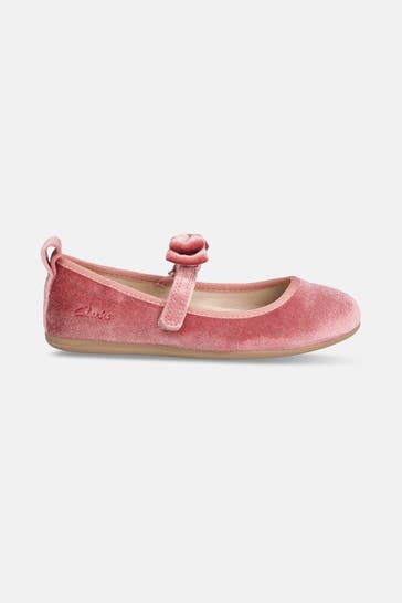 CLARKS Ballerinas 'Charm Bow' dunkelrosa