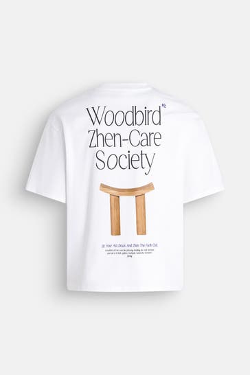 WOODBIRD T-Shirt 'Juno Zhen' weiß