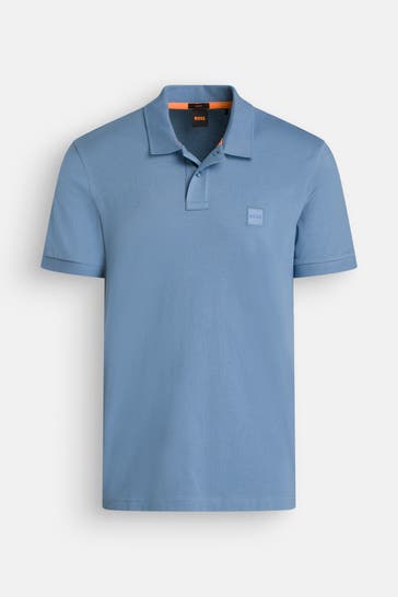 BOSS ORANGE Polo-Shirt taubenblau
