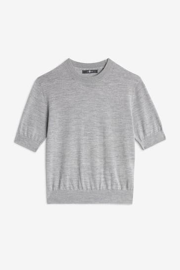 7 FOR ALL MANKIND Strickshirt grau