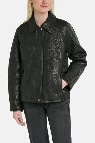 SAMSØE & SAMSØE Lederjacke schwarz