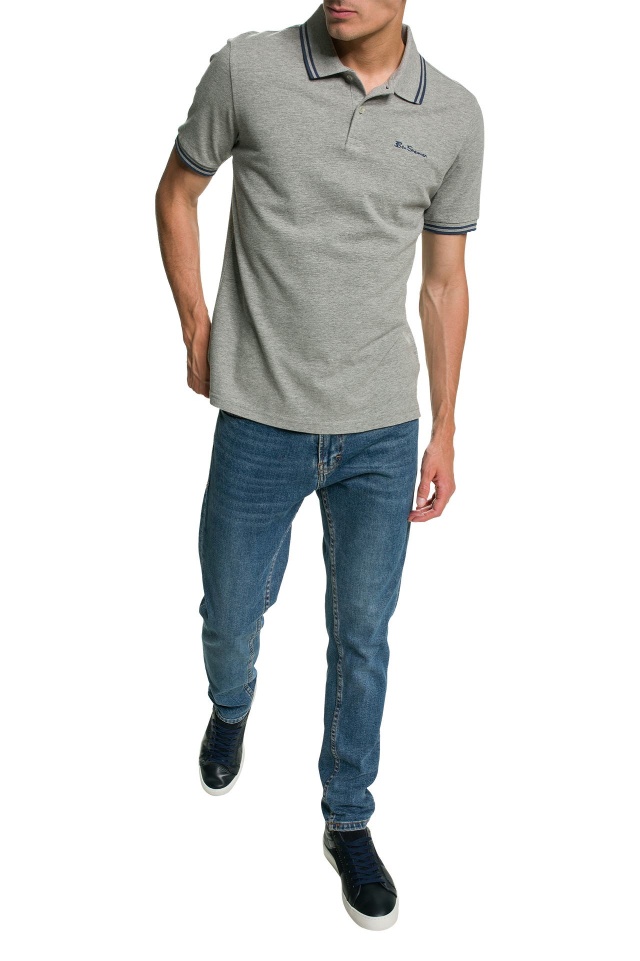 BEN SHERMAN Polo-Shirt hellgrau, Bild 1