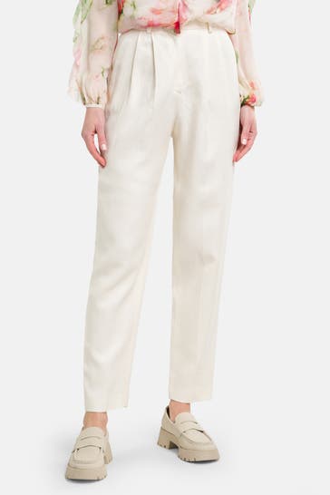 BOSS Leinenmix-Stoffhose 'Tefike' ecru