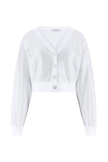 GUESS Strickjacke 'Khloe' weiß