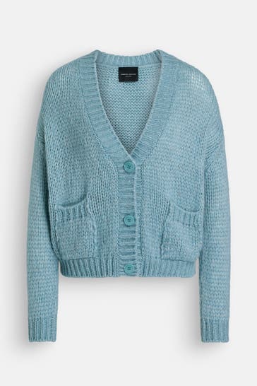 ROBERTO COLLINA Alpakamix-Strickjacke hellblau