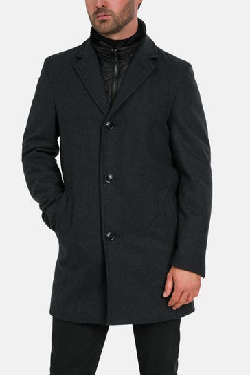 HECHTER Paris Wollmixmantel dunkelgrau