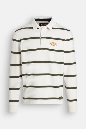 SUPERDRY Langarm-Polo gestreift