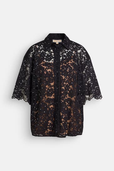 MICHAEL MICHAEL KORS Spitzenbluse schwarz