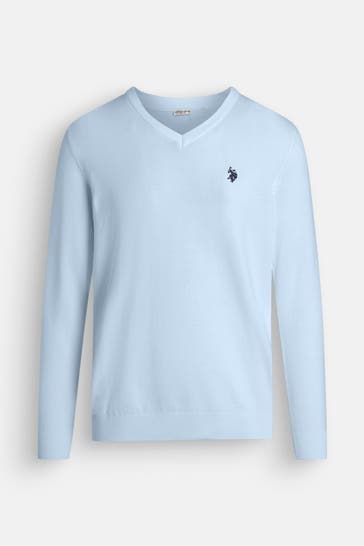 U.S. POLO ASSN. Strickpullover hellblau
