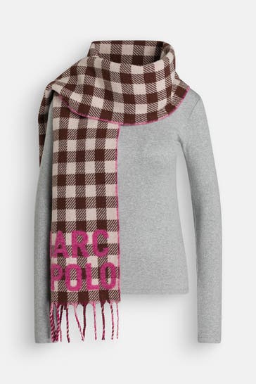 MARC O'POLO DENIM Wollmix-Schal gemustert