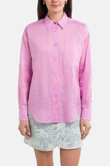 BOSS Casual-Bluse dunkelflieder