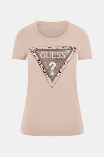 GUESS T-Shirt 'Cheeta' puderrosa