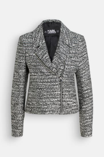 KARL LAGERFELD Blazerjacke schwarz-weiß