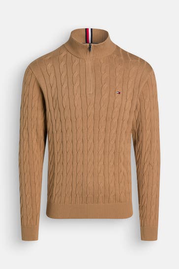 TOMMY HILFIGER Strick-Troyer camel