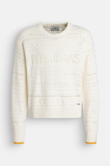 PEPE JEANS Strickpullover 'Winslet' ecru