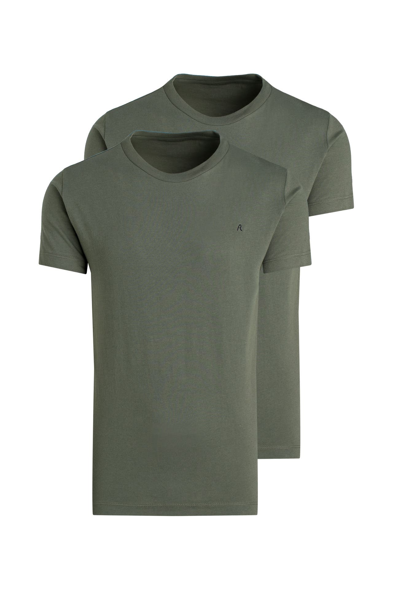 Solid Black & Olive Regular Fit T-Shirt (Pack of 2)