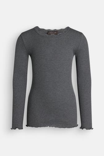 ROSEMUNDE Seidenmix-Longsleeve dunkelgrau