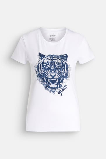 GUESS T-Shirt 'Becky' weiß