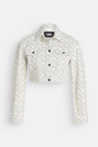 KARL LAGERFELD Jeansjacke weiß-gemustert