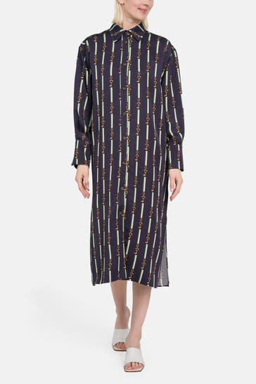 GANT Blusenkleid dunkelblau gemustert