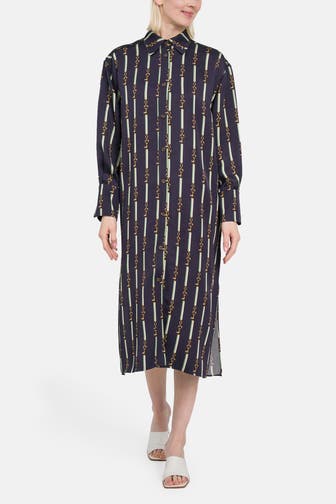 GANT Blusenkleid dunkelblau gemustert