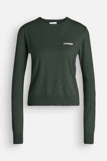 2NDDAY Strickpullover 'Lance' dunkelgrün