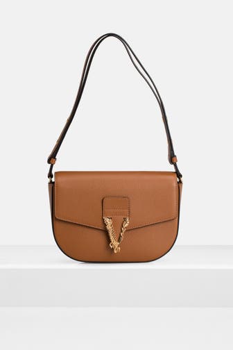 VERSACE Leder-Handtasche braun