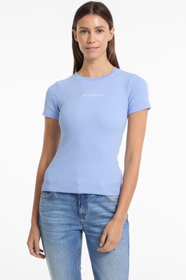 GUESS T-Shirt taubenblau