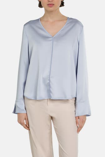 0039 ITALY Blusenshirt 'Pearl' taubenblau