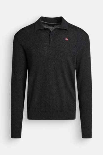 NAPAPIJRI Langarm-Polo dunkelgrau