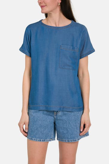 MARC O'POLO Denim-Blusentop blau