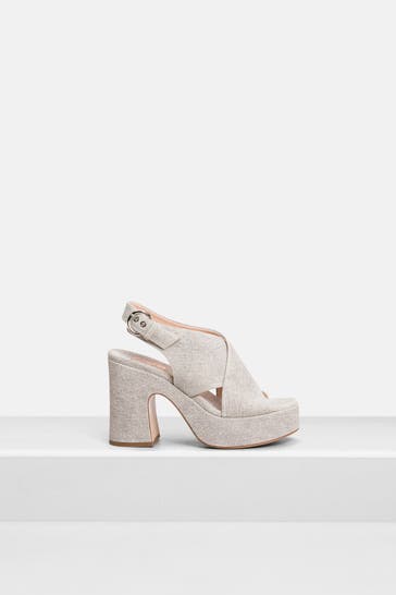 AGL Plateau-Sandalen grau