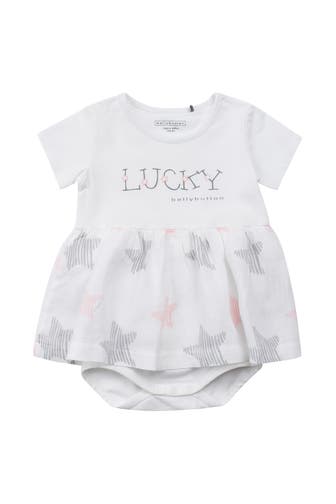 BELLYBUTTON Kleid mit Body weiß gemustert