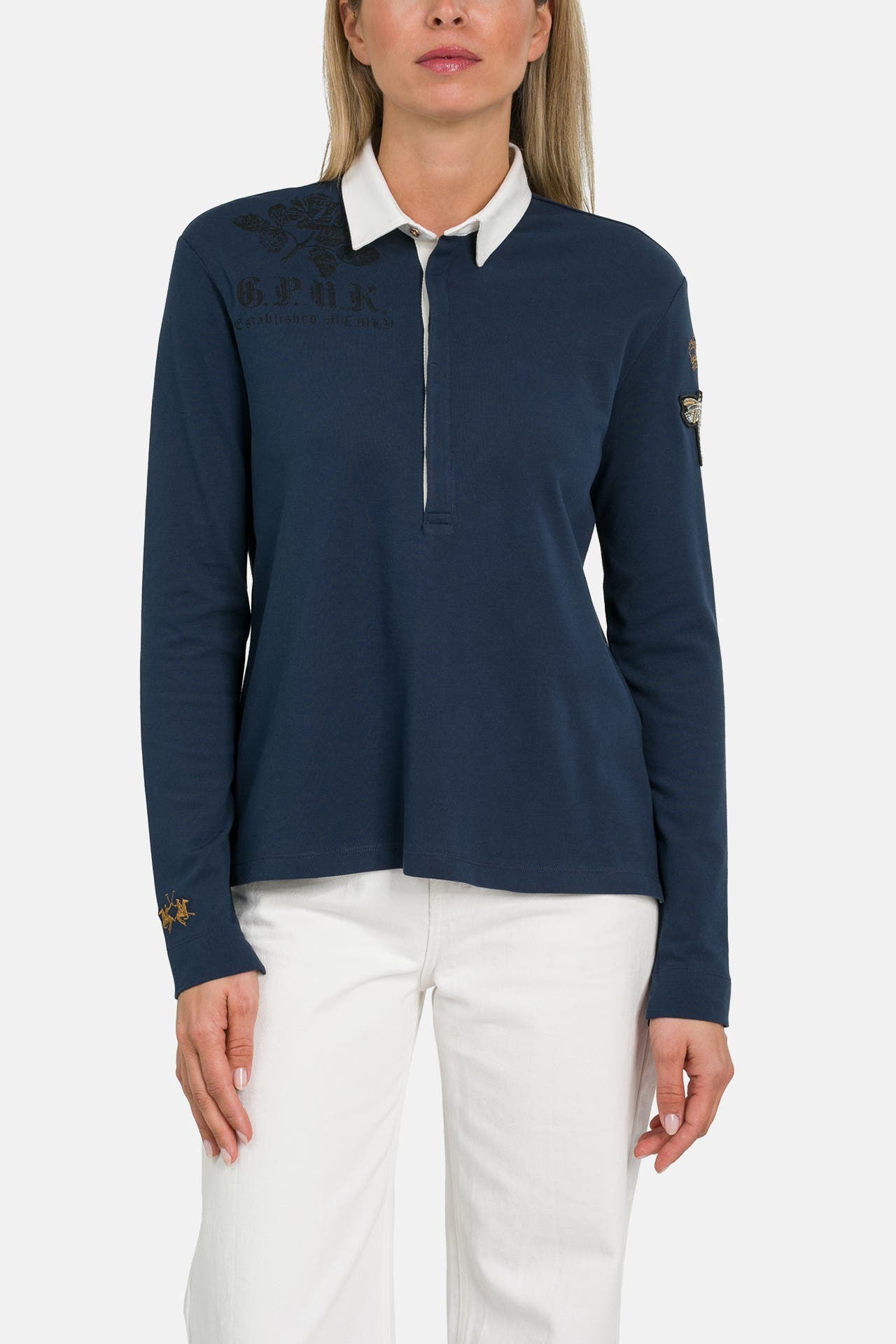 LA MARTINA Langarm-Polo offwhite, Bild 1