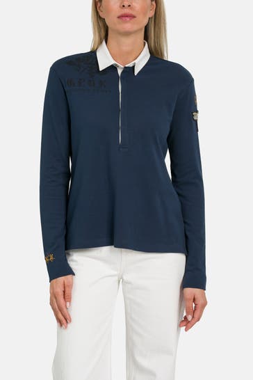 LA MARTINA Langarm-Polo offwhite