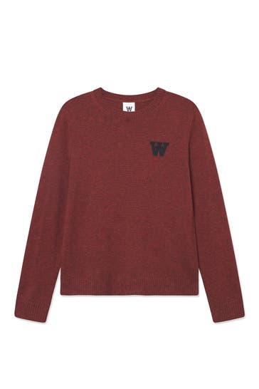 WOOD WOOD Strickpullover 'WWTay' ziegelrot