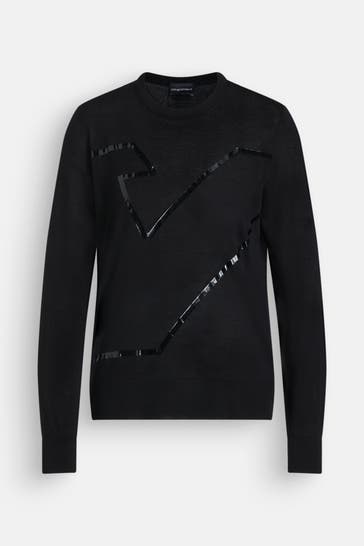 EMPORIO ARMANI Wollmix-Pullover schwarz