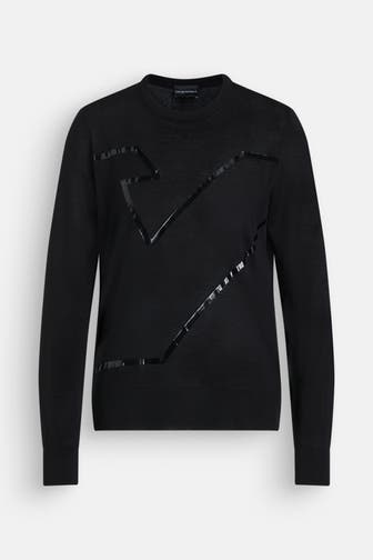 EMPORIO ARMANI Wollmix-Pullover schwarz