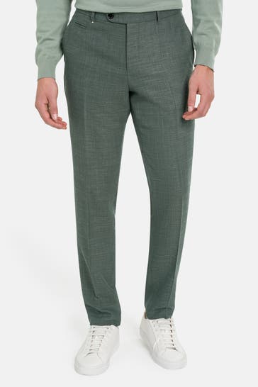 BOSS Wollmix-Stoffhose 'C-Genius' graugrün