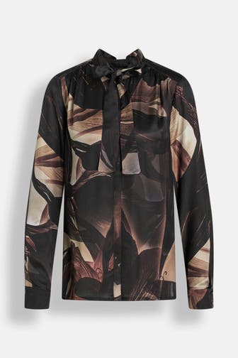 ALLSAINTS Seidenmix-Bluse 'Tony Iris' gemustert