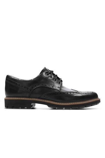 CLARKS Lederschnürer 'Batcombe Wing' Wide Fit
