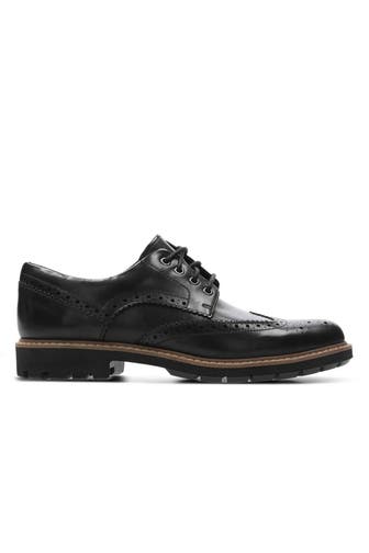 CLARKS Lederschnürer 'Batcombe Wing' Wide Fit