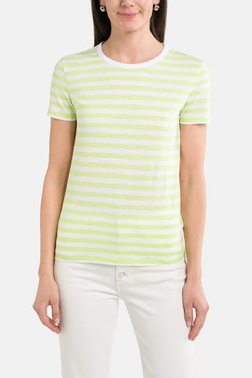 BOSS T-Shirt neongrün gestreift