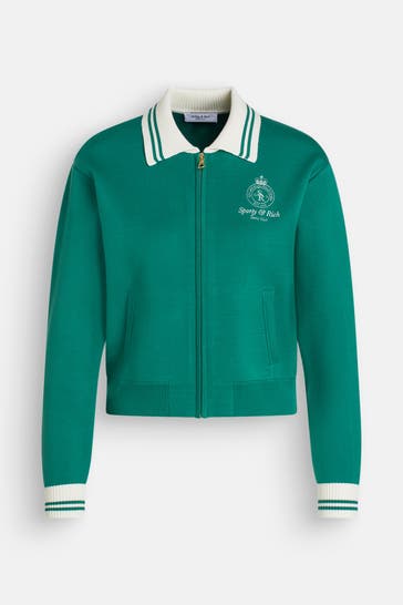 SPORTY & RICH Strickjacke dunkelgrün