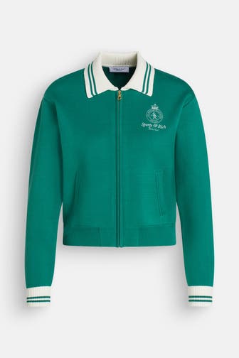 SPORTY & RICH Strickjacke dunkelgrün