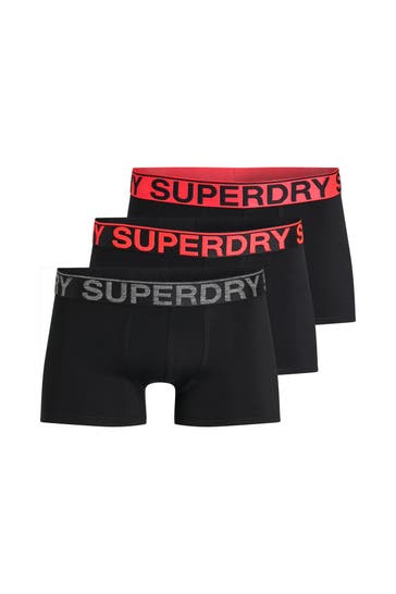 SUPERDRY 3er-Pack Boxer Trunks schwarz
