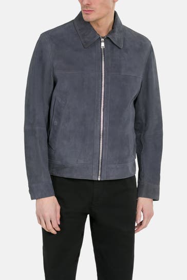 BOSS Lederjacke 'Malbano' graublau