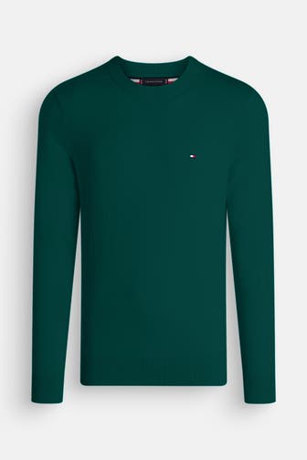 TOMMY HILFIGER Strickpullover tannengrün