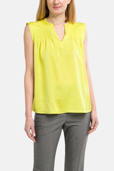 BOSS Seiden-Blusentop 'Binalli' neongelb