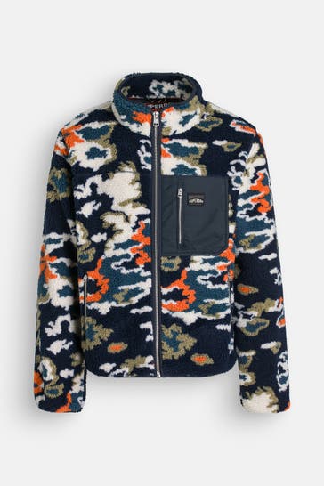 SUPERDRY Fleecejacke gemustert